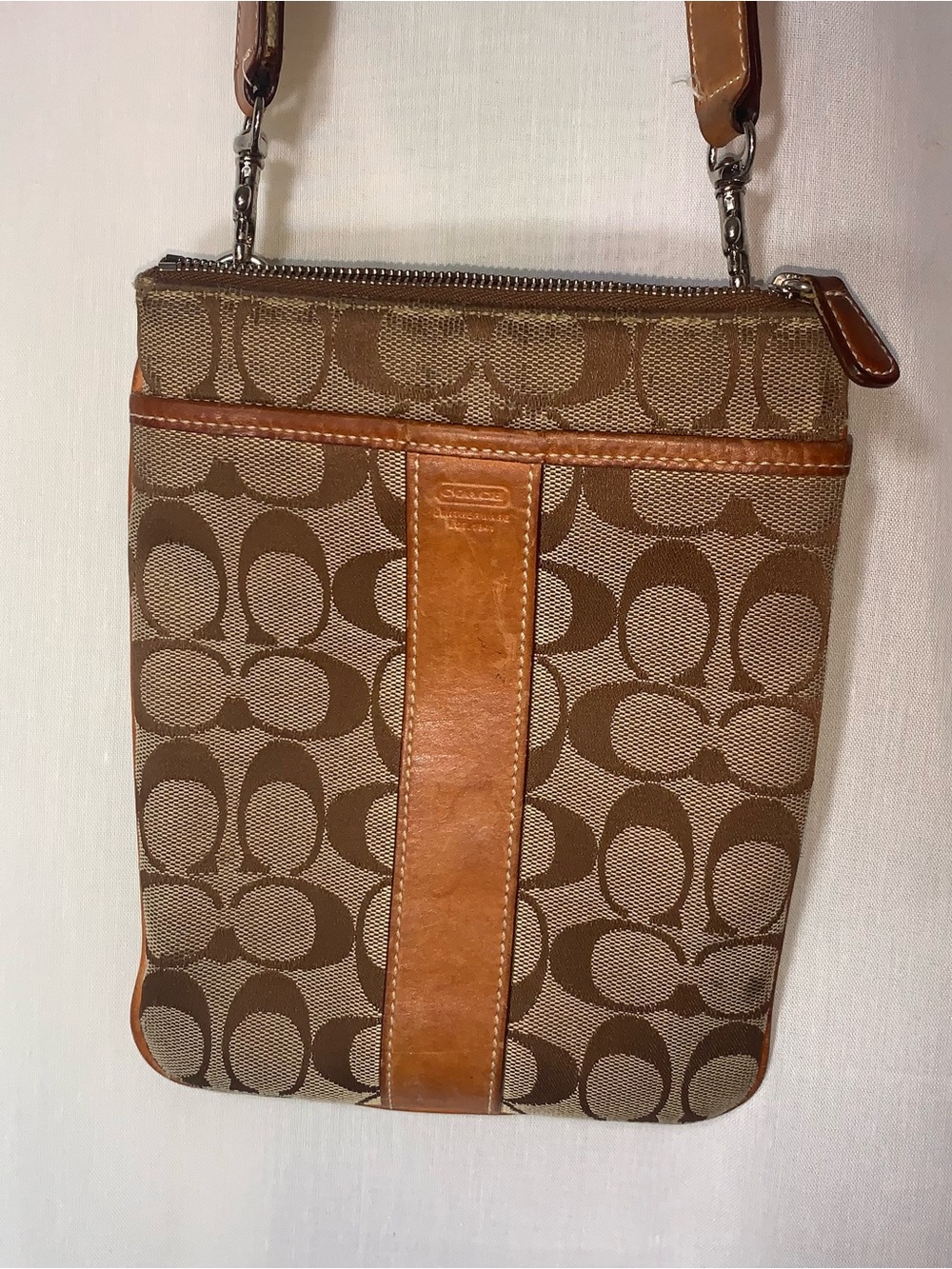 Coach Brown/Tan Signature Canvas Crossbody